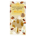 λευκή σοκολάτα χωρίς ζάχαρη με αμύγδαλα και ζωντανα βακτήρια